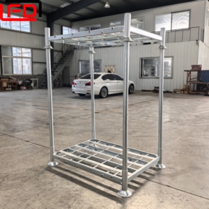 Dip Galvanized Industrial Storage Pallet Rack Stackable Post Pallet Metal Pallet
