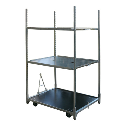 Galvanized flower trolley cart for garden display