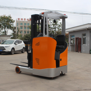 High Bay Racking Storage Solution Seated Reach Truck for Narrow Aisle Pallet Stacking 2 Ton 4500mm Lift Electric