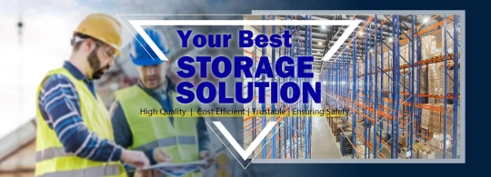 Installed pallet racking aisle