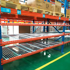 Heavy Duty Galvanized Wire Mesh Deck Pallet Rack Selective Racking System for Warehouse Industrial Storage Orange/Blue 3000mm