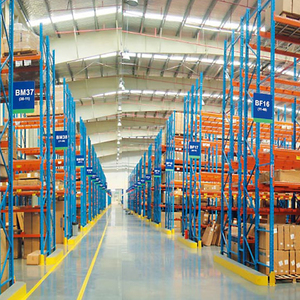 Industrial Heavy Duty Double Deep Pallet Racking System, Steel Warehouse Storage Rack for High-Density Cargo